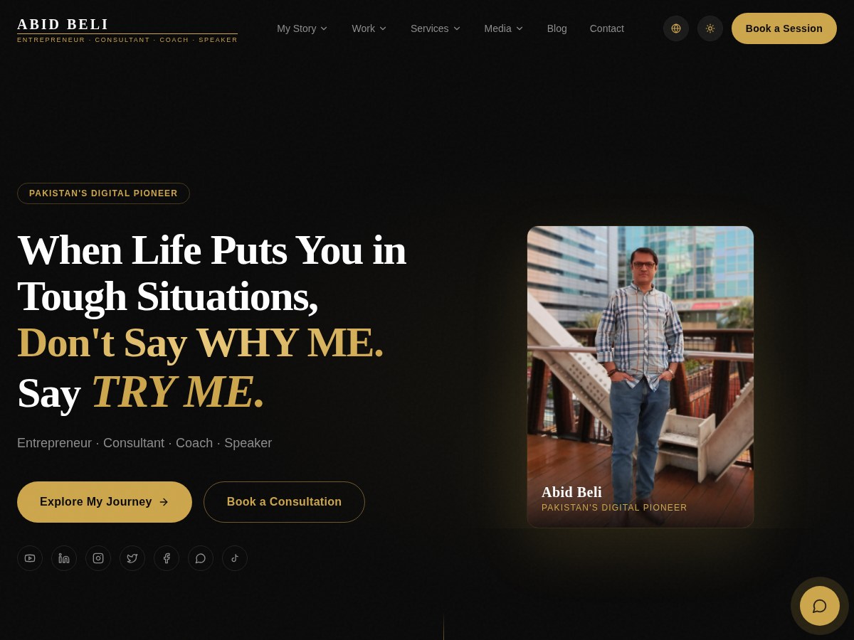 abidbeli.com homepage