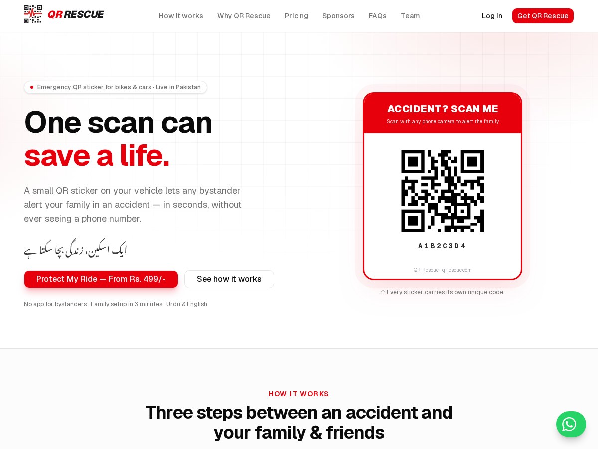 QR Rescue homepage