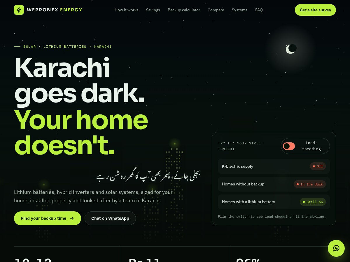 Wepronex Energy homepage
