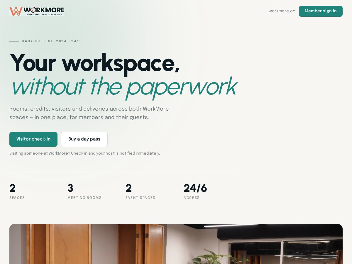 WorkMore OS homepage